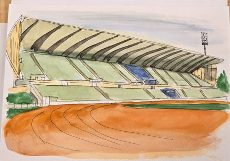 Ehemalige Haupttribüne des Wedaustadions Duisburg